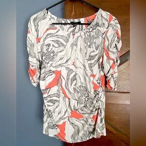 Alfani 3/4 ruched sleeve with artistic pattern